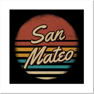 San Mateo Vintage Text Posters and Art